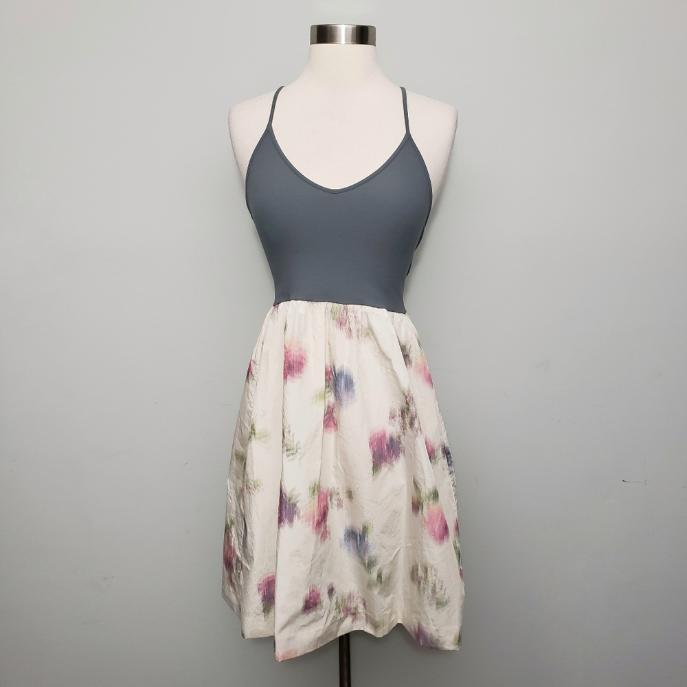 Theory One Size Blurred Watercolor Floral Dress
